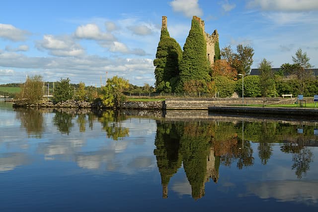 Medieval Dromineer Castle on the lakeshore